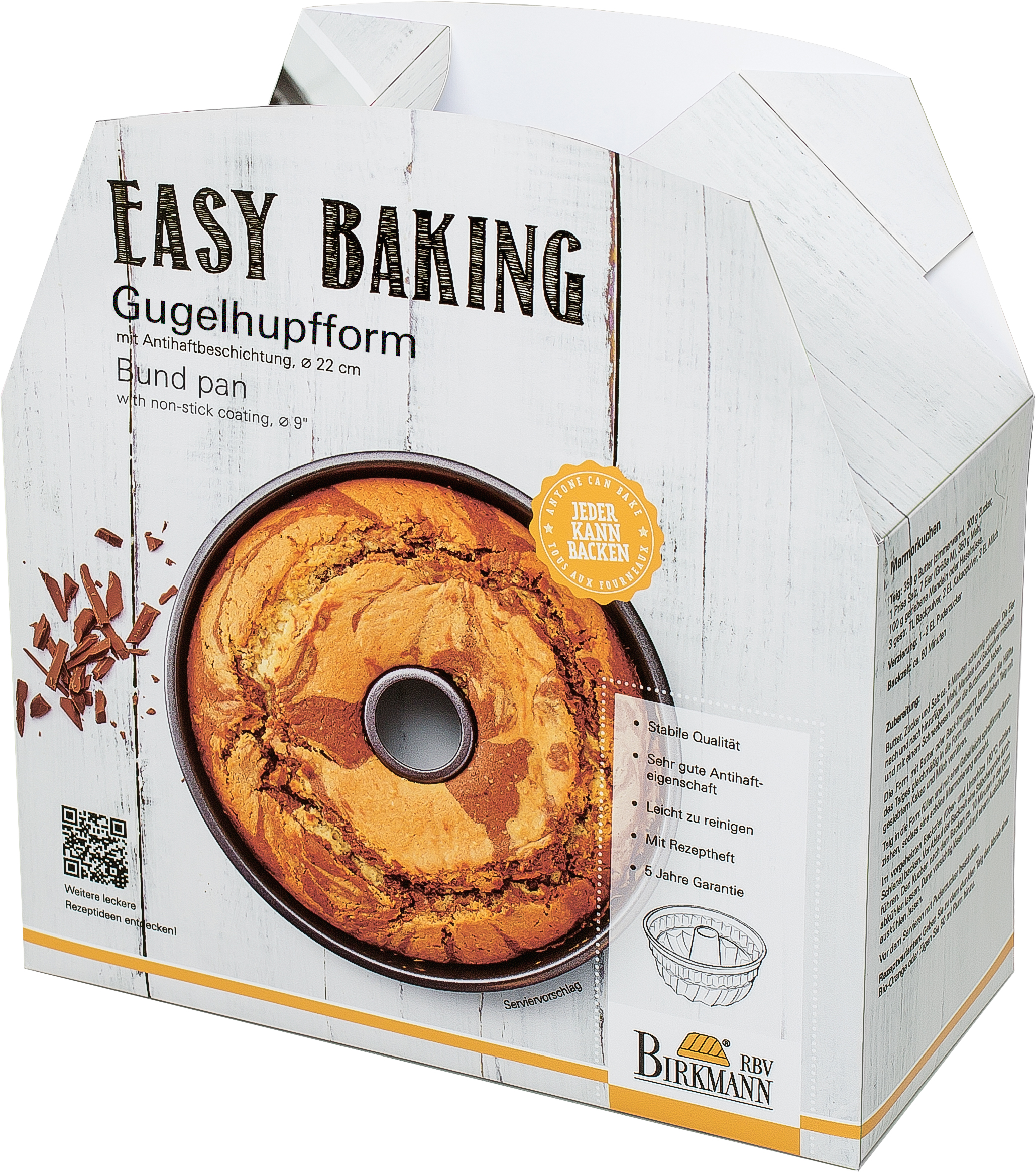 Gugelhupfform Easy Baking 22cm mit Antihaftbeschichtung in Geschenkverpackung